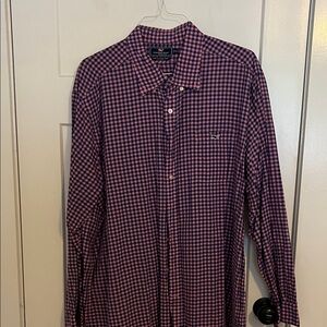 Vineyard Vines Men's Pink and Blue Checkered Shirt